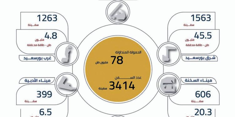 نشاط ملحوظ للموانئ الاقتصادية بقناة السويس