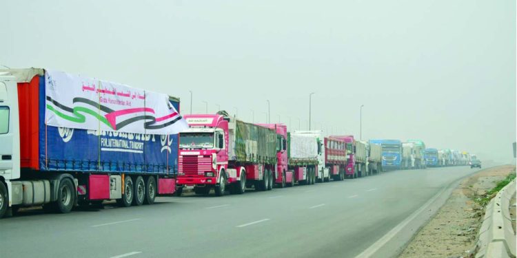 وزارة التموين ترسل «القافلة الإغاثية» الثالثة إلى غزة 1 - جريدة الجمهورية وزارة التموين ترسل «القافلة الإغاثية» الثالثة إلى غزة