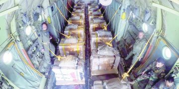 استمرار الجسر الجوى لإسقاط المساعدات  الإنسانية والإغاثية اليومية على شمال غزة