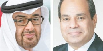 السيسى يُعزِّى محمد بن زايد فى وفاة الشيخ  طحنون