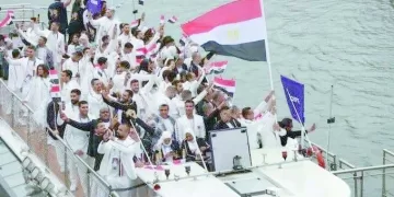 الجندى وسارة رفعا العلم المصرى: افتتاح تاريخى لأولمبياد باريس 2024