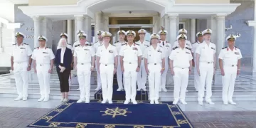القوات البحرية تستقبل رئيس أركان القوات البحرية  الفرنسية بنطاق الأسطول الشمالى