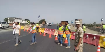 غلق مؤقت لطريق الباجور لتطويره