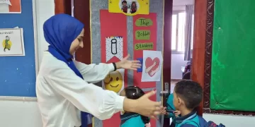 أجواء احتفالية في مدرسة «الحسام المتكاملة».. باليوم الأول للدراسة