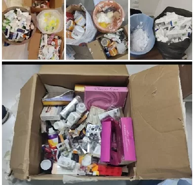 إعدام 632 عبوة من الأدوية ومستحضرات التجميل مجهولة المصدر بالغردقة 1 - جريدة الجمهورية إعدام 632 عبوة من الأدوية ومستحضرات التجميل مجهولة المصدر بالغردقة