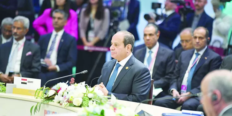 السيسى أمام الجلسة العامة الأولى لقمة التجمع: نحرص على الانخراط فى جميع آليات عمل «التجمع»