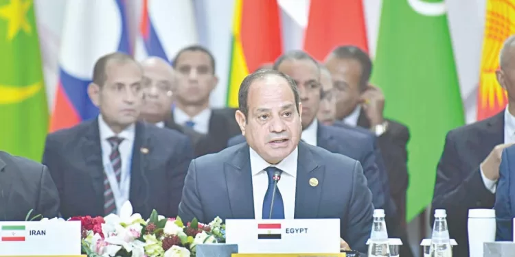 السيسى أمام قمة «بريكس بلس»: أحداث الشرق الأوسط تؤكد ما وصل إليه المجتمع الدولى من تفريغ للمبادئ وازدواجية للمعايير