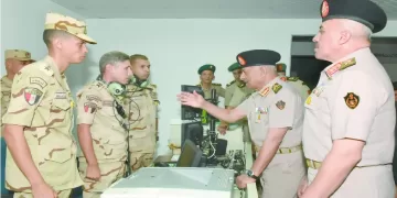 القائد العام يشهد مناقشة البحث الرئيسى لإدارة المدرعات 