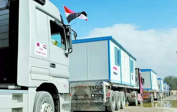 القطاع» يستقبل أول دفعة من المنازل الجاهزة 1 - جريدة الجمهورية القطاع» يستقبل أول دفعة من المنازل الجاهزة