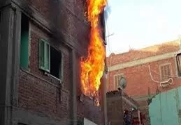 مصرع رضيع وإصابة والده جراء حريق هائل في قرية بالشرقية