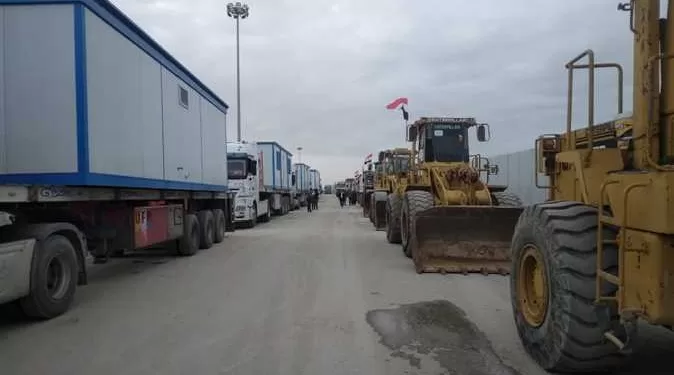 بدء دخول المنازل الجاهزة إلي قطاع غزة 1 - جريدة الجمهورية بدء دخول المنازل الجاهزة إلي قطاع غزة