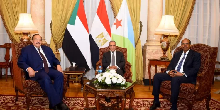 وزير الخارجية يعقد لقاء ثلاثيًا مع نظيريه الجيبوتي والسوداني