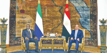 الرئيس السيسى خلال استقباله نظيره السيراليونى: مياه النيل قضية وجودية لمصر.. ويجب تعزيز التوافق بين «دول الحوض»
