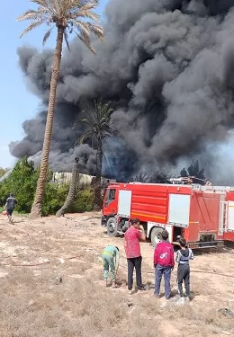 اندلاع حريق هائل في مصنع كيماويات بالشرقية