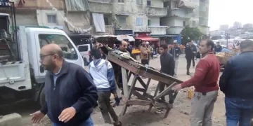 رئيس حي شرق بالإسكندرية تقود حملة لإزالة الإشغالات والتعديات بالعوايد