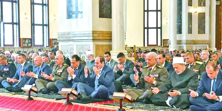 دعم ركائز الأمن القومى: الرئيس يؤدى صلاة الجمعة بمسجد المشير بمناسبة ذكرى يوم الشهيد والعاشر من رمضان .. ويلتقى القادة 1 - جريدة الجمهورية دعم ركائز الأمن القومى: الرئيس يؤدى صلاة الجمعة بمسجد المشير بمناسبة ذكرى يوم الشهيد والعاشر من رمضان .. ويلتقى القادة