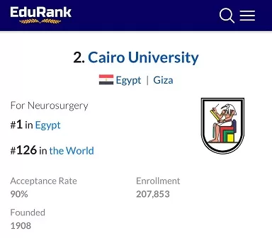 إنجاز طبي جديد: طب قصر العيني الأول مصريًا والثاني أفريقيًا في جراحة المخ والأعصاب حسب EduRank 2 - جريدة الجمهورية 4 170 - جريدة الجمهورية