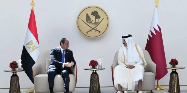 السيسى وتميم يبحثان جهود وقف إطلاق النار فى غزة