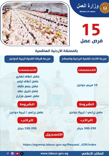 وزير العمل يُعلن عن 15 وظيفة زراعية في الأردن للشباب المصري 2 - جريدة الجمهورية 11 2 - جريدة الجمهورية