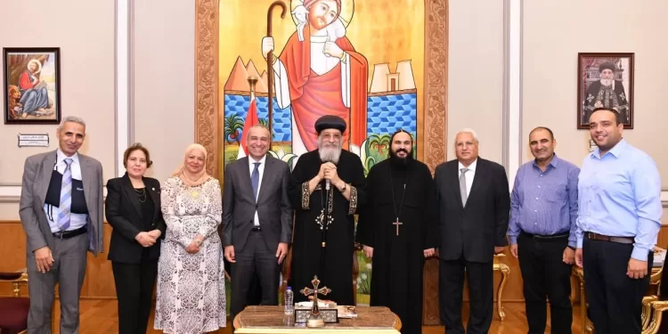 البابا تواضروس يستقبل وفد البنك الزراعي المصري 1 - جريدة الجمهورية البابا تواضروس يستقبل وفد البنك الزراعي المصري