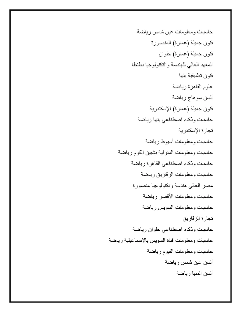 الأربعاء فتح باب المرحلة الثانية لتنسيق القبول بالجامعات: 68.75% لطلاب العلمي و64.06% للأدبي 38 - جريدة الجمهورية 2f1bb2c5588c420ab09cb63328fabec6 10 - جريدة الجمهورية