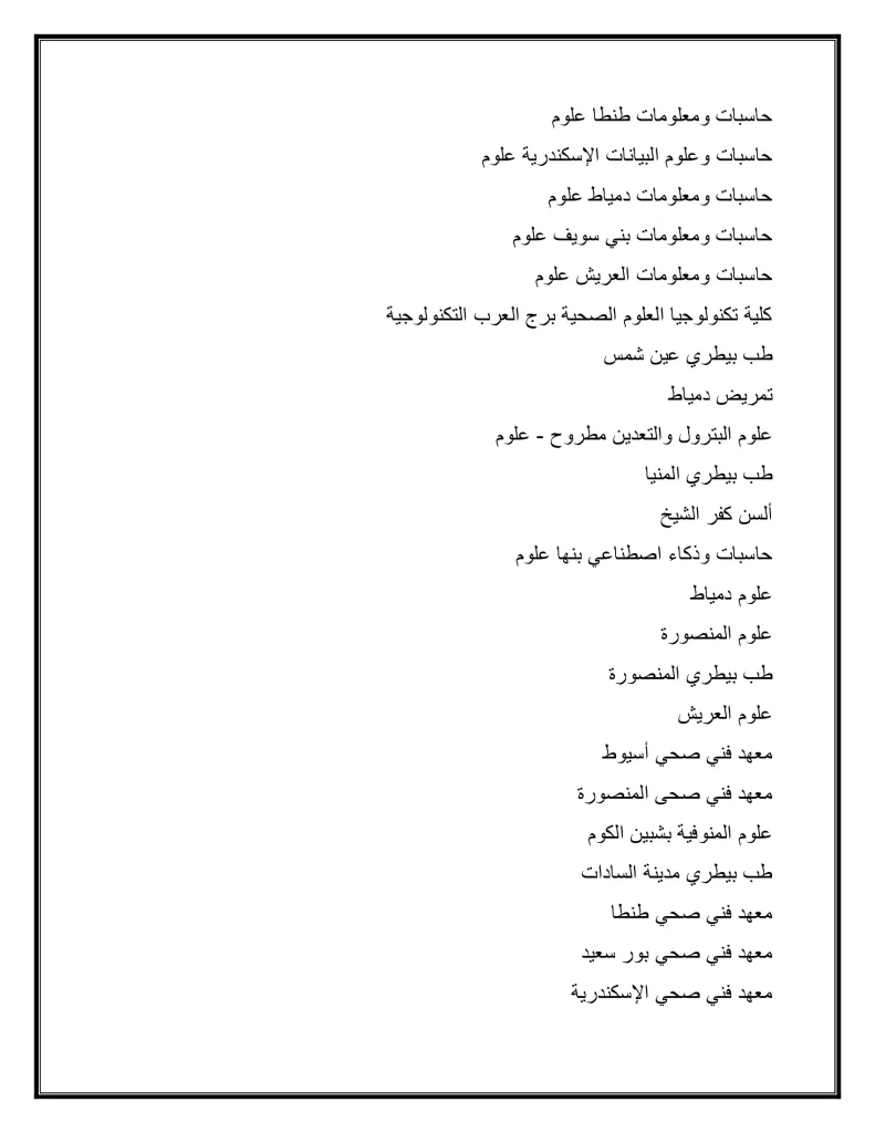 الأربعاء فتح باب المرحلة الثانية لتنسيق القبول بالجامعات: 68.75% لطلاب العلمي و64.06% للأدبي 32 - جريدة الجمهورية 2f1bb2c5588c420ab09cb63328fabec6 4 - جريدة الجمهورية