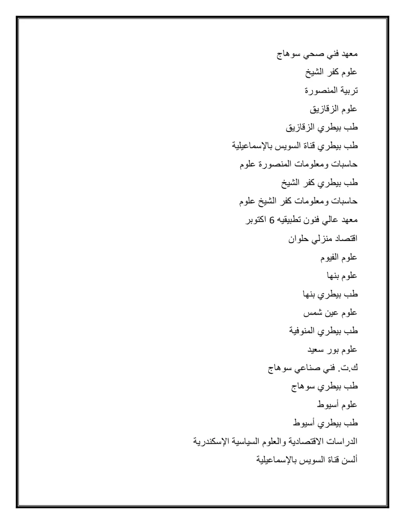 الأربعاء فتح باب المرحلة الثانية لتنسيق القبول بالجامعات: 68.75% لطلاب العلمي و64.06% للأدبي 33 - جريدة الجمهورية 2f1bb2c5588c420ab09cb63328fabec6 5 - جريدة الجمهورية