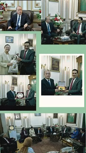 نائب رئيس جامعة القاهرة للدراسات العليا يستقبل وفداً جامعياً «صينياً» لتعزيز التعاون 2 - جريدة الجمهورية 1 188 - جريدة الجمهورية
