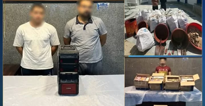 ضبط 5 أشخاص لإدارة ورشة لتصنيع الألعاب النارية بها 43 الف قطعة