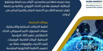 «تخرج بمهارات عالمية».. برنامج هندسة الاتصالات بجامعة حلوان يمنح شهادة دولية من إيطاليا