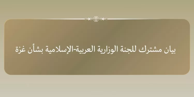 بيان مشترك صادر عن وزراء خارجية اللجنة العربية الإسلامية بشأن غزة