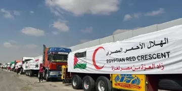 استمرار تدفق المساعدات الإنسانية من مصر لأهالي غزة