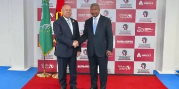 نيابة عن الرئيس السيسى  كامل الوزير يلقي كلمة مصر بالجلسة الرئيسية لقمة لواندا لتمويل تطوير البنية التحتية في أفريقيا بأنجولا