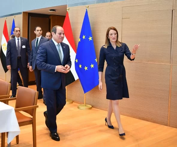 السيسي يؤكد خلال لقائه رئيسة البرلمان الأوروبي على ضرورة تثبيت وقف إطلاق النار في قطاع غزة 4 - جريدة الجمهورية 561291925 1375537580601633 7571 - جريدة الجمهورية