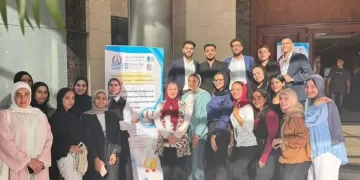 وفد طلابي من جامعة العلمين الدوليةيشارك في المؤتمر الأول لكلية العلاج الطبيعي بجامعة رشيد