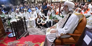 البابا تواضروس يدشن كنيسة المغارة في دير «العذراء» بدرنكة