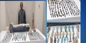 لصوص التاريخ في قبضة الأمن.. ضبط «مزارع» بني سويف وبحوزته 533 قطعة أثرية