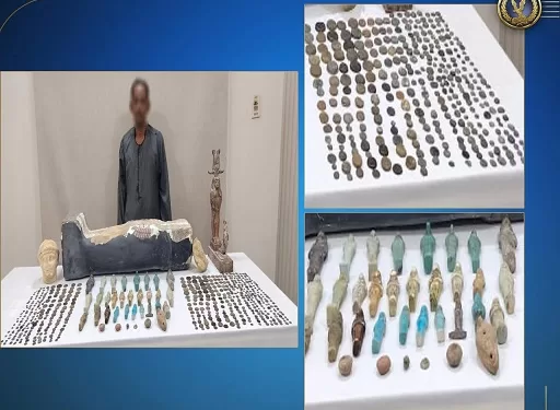 لصوص التاريخ في قبضة الأمن.. ضبط «مزارع» بني سويف وبحوزته 533 قطعة أثرية