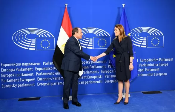 السيسي يؤكد خلال لقائه رئيسة البرلمان الأوروبي على ضرورة تثبيت وقف إطلاق النار في قطاع غزة 1 - جريدة الجمهورية السيسي يؤكد خلال لقائه رئيسة البرلمان الأوروبي على ضرورة تثبيت وقف إطلاق النار في قطاع غزة