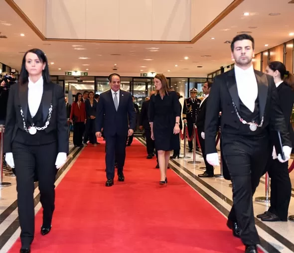 السيسي يؤكد خلال لقائه رئيسة البرلمان الأوروبي على ضرورة تثبيت وقف إطلاق النار في قطاع غزة 2 - جريدة الجمهورية السيسي ورئيسة - جريدة الجمهورية