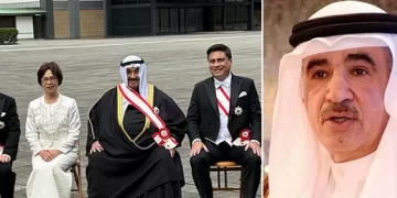 «البابطين» يهنئ الشيخ ناصر المحمد بتقليده «الوشاح الأكبر لوسام الشمس المشرقة» من اليابان