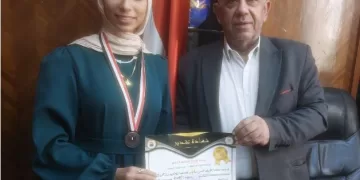 المعهد الزراعي يُكرم الحاصلة على المركز الثالث ببطولة الجمهورية للكاراتيه