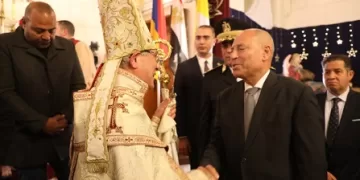 بالنيابة عن رئيس الوزراء محافظ القاهره يشهد إحتفالات الطائفة الأسقفية وبطريركية الأرمن الكاثوليك بأعياد الميلاد 