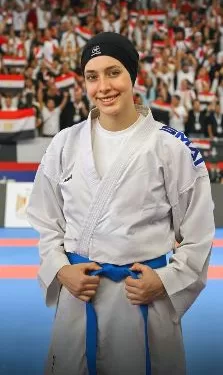 مشاركة «لاعبة» نادي جامعة المنصورة في بطولة الدوري العالمي للكاراتيه