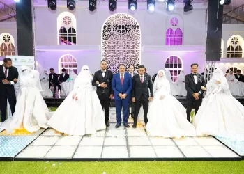 32 عريس وعروسه في حفل زفاف جماعي بمطروح 1 - جريدة الجمهورية 32 عريس وعروسه في حفل زفاف جماعي بمطروح