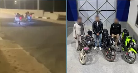 بسبب استهتارهم وعدم مراعاة أرواح المواطنين.. ضبط سباق مجنون بالدراجات النارية بدون لوحات ورخص قيادة (فيديو) 1 - جريدة الجمهورية بسبب استهتارهم وعدم مراعاة أرواح المواطنين.. ضبط سباق مجنون بالدراجات النارية بدون لوحات ورخص قيادة (فيديو)