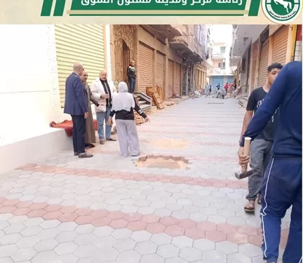 تركيب بلاط الإنترلوك بالطرق الداخلية بمدينتين بالشرقية بتكلفة 11.3 مليون جنيه