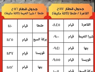تشغيل قطارات ثالثة مكيفة بين القاهرة وطنطا وشبرا الخيمة