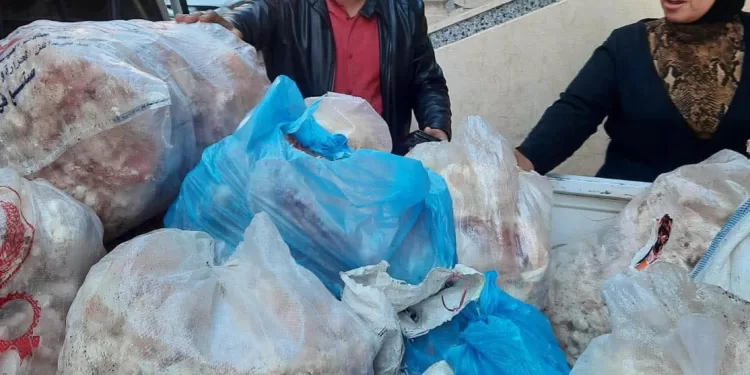 ضبط نصف طن لحوم ودهون فاسدة داخل معمل تابع لمحل كشري شهير بالسويس