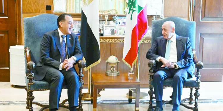 مدبولى نقل تحيات الرئيس السيسى لنظيره اللبنانى